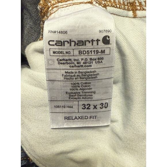 Carhartt Relaxed Fit 5-Pocket Jeans Men’s 32x30 Blue BD5119-M - Picture 3 of 9